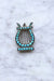 Pendentif Médaillon Lyre argent et turquoises 58 Facettes