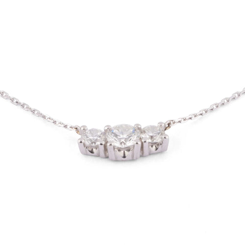 Collier Collier or gris 3 diamants 58 Facettes 0