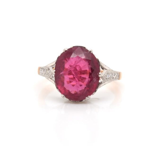 Bague 53 Bague Or blanc Platine Rubellite Diamants 58 Facettes 24222 - 23968