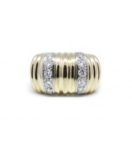 Bague 55 / Jaune / Or 750 Bague 10 Diamants 58 Facettes 220428R