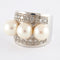 Bague Bague en or gris, diamants, perles 58 Facettes