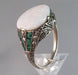 Ring 55 Art Deco Ring Silver Opal Emeralds Diamonds 58 Facettes