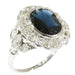 Ring 51 Engagement ring with diamonds, sapphire 58 Facettes 17059-0188
