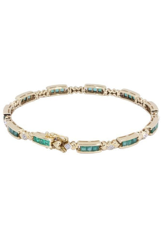 Bracelet BRACELET MODERNE ÉMERAUDE ET DIAMANTS 58 Facettes 067391