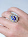 Ring Old enameled swivel ring, gold and silver set with diamond 58 Facettes