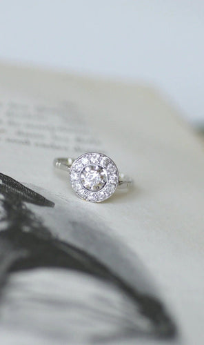 Bague Bague ronde Art Déco platine et diamants 58 Facettes