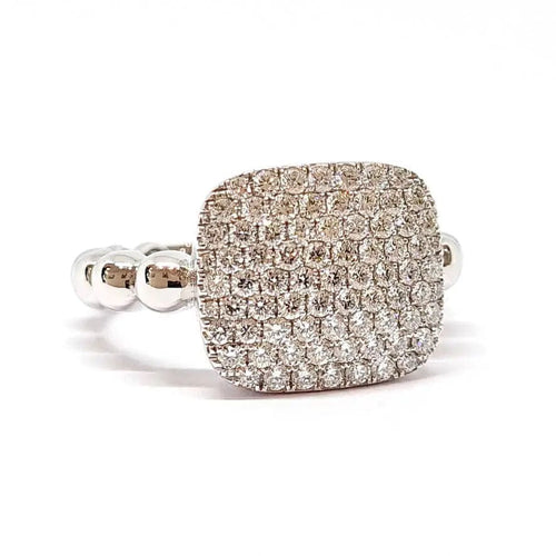 Bague Bague pavée or blanc diamants 58 Facettes