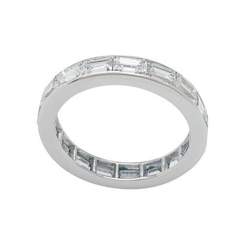 Bague 50 Alliance diamants baguette platine. 58 Facettes 31486