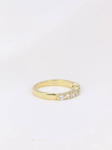 Bague 54 Demi-Alliance américaine diamants 0,42 ct 58 Facettes J98