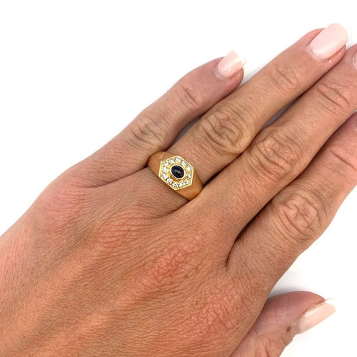 Bague 54 Bague Cartier or jaune diamants et saphir. 58 Facettes 31678