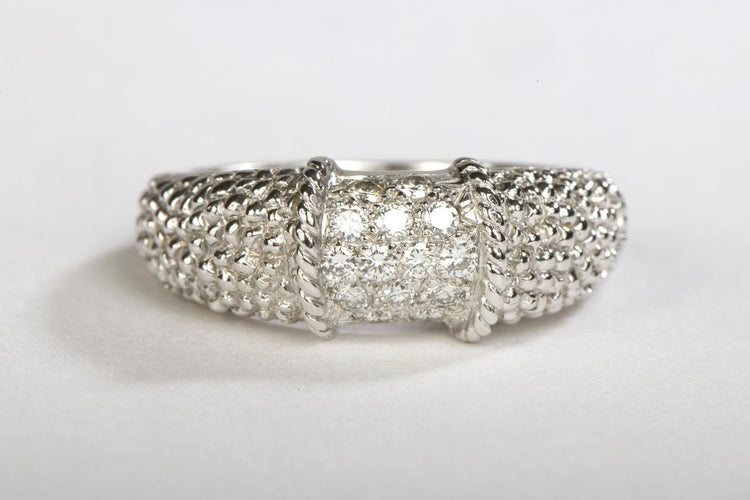 Bague 58 Bague Or blanc Diamant 58 Facettes 06121CD