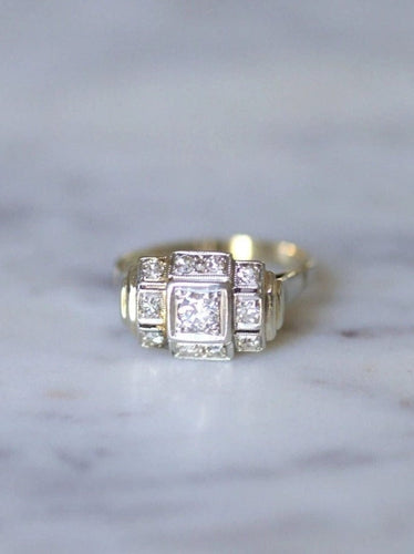 Bague Bague Art Déco platine et diamants 58 Facettes