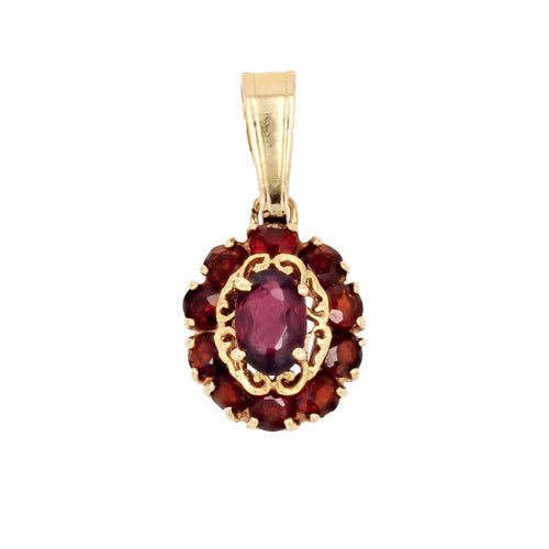 Pendentif Pendentif or jaune et grenats 58 Facettes 14-276