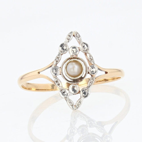 Bague 57 Bague ancienne marquise perle 58 Facettes 21-564