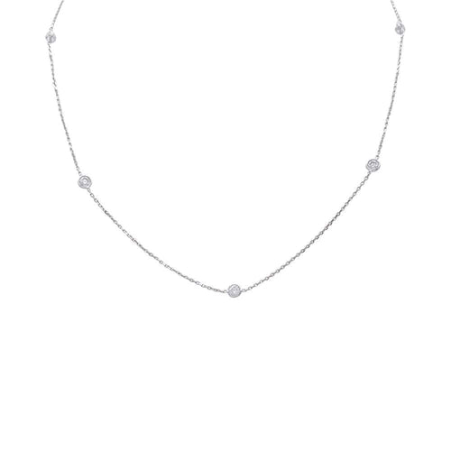 Collier Collier gouttière en or blanc, diamants. 58 Facettes 32594