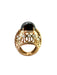 Ring 52 Vintage Dome Ring Garnet Diamonds Yellow Gold 58 Facettes