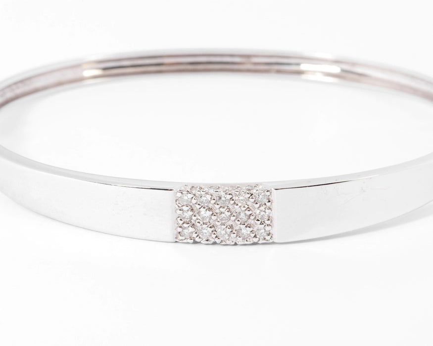 Bracelet Bracelet jonc or gris et diamant 58 Facettes 0