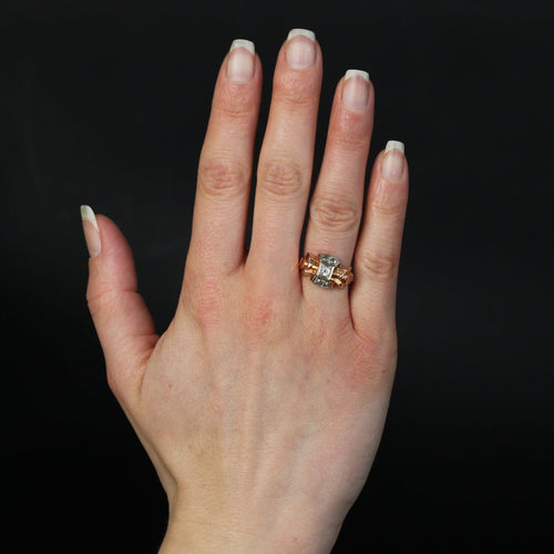 Bague 58 Bague tank noeud saphirs blancs 58 Facettes 17-245