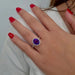 Ring Amethyst ring surrounded by diamonds in white gold 58 Facettes
