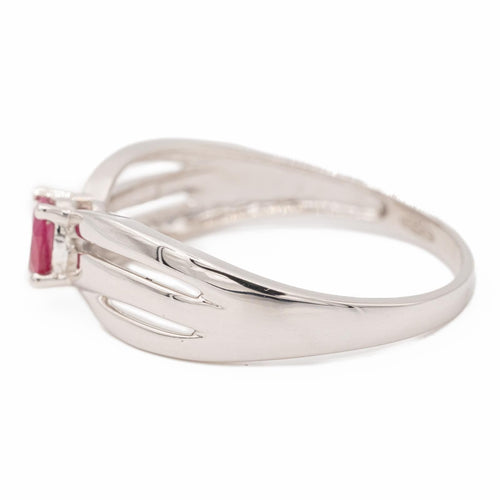 Bague 60 Bague Solitaire Or blanc Rubis 58 Facettes 2593518CD