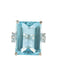 Bague 55 / Or Blanc / Aigue-marine BAGUE OR, DIAMANTS & AIGUE-MARINE 58 Facettes BO/220025BA