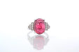 Ring 53 Ring White gold Tourmaline cabochon Diamonds 58 Facettes 25428 25449