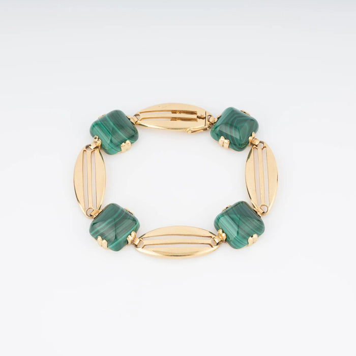 Bracelet Bracelet or jaune, malachite 58 Facettes 1