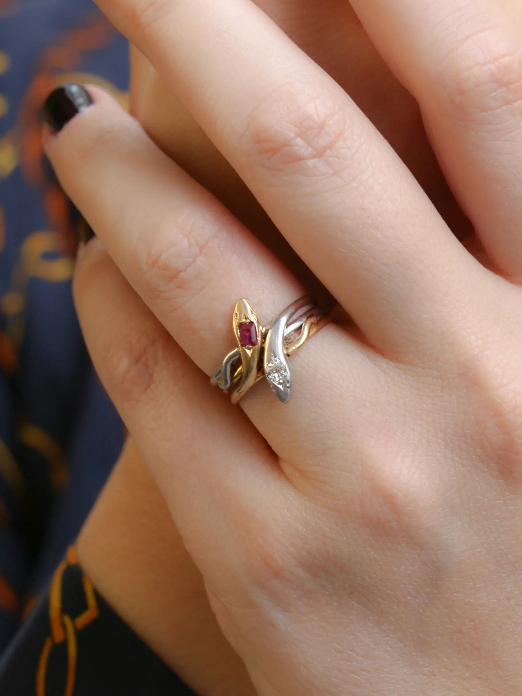 Bague Or 18 Carats Diamant Et Rubis - Taille 52, Occasion - Superbe Bijou