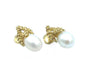 GILBERT ALBERT earrings. Yellow gold and pearl earrings 58 Facettes