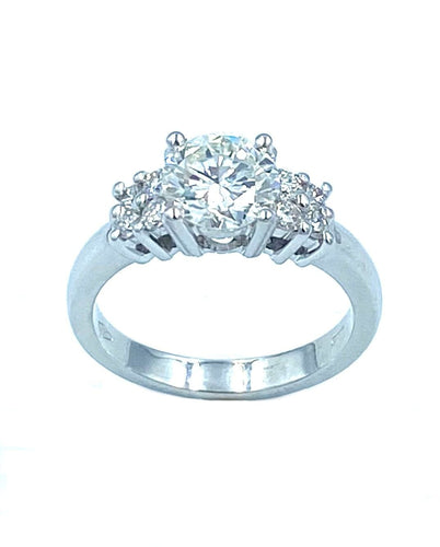 Bague Solitaire or blanc, diamants 58 Facettes