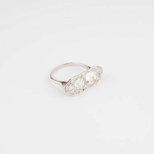 Bague Bague Art Déco rectangulaire Diamants 58 Facettes 1