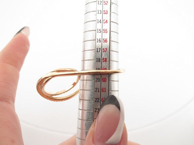 Bague 54 bague 2 doigts en or jaune 18k et 74 diamants 0.296ct 58 Facettes 247853