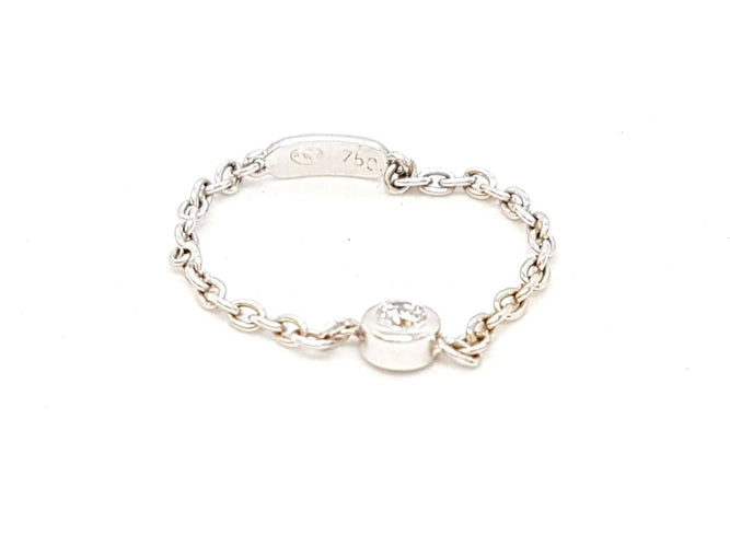 Bague Bague Chaînette Or blanc Diamant 58 Facettes