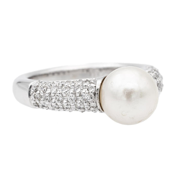 Bague 53 Bague Cocktail Or blanc Perle 58 Facettes 2686301CN