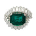 Ring 54 White gold emerald ring, diamonds. 58 Facettes 32023
