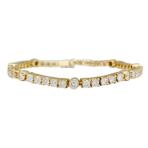 Bracelet Bracelet ligne diamants or jaune. 58 Facettes 30901