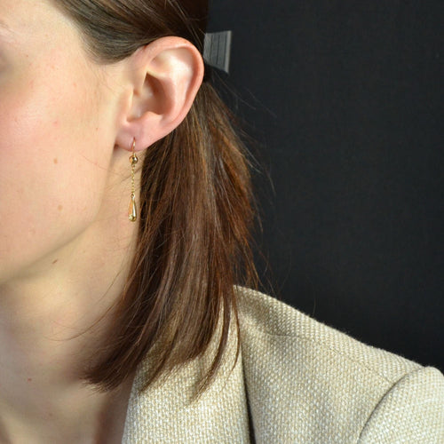 Boucles d'oreilles Boucles d'oreilles gouttes d'or facetté 58 Facettes 19-319A