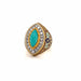 Bague 50 Bague Email Turquoise Diamant 58 Facettes