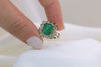 Ring Emerald daisy ring, diamonds 58 Facettes 381