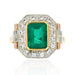 Ring 57 Art deco emerald diamond ring 58 Facettes 22-403