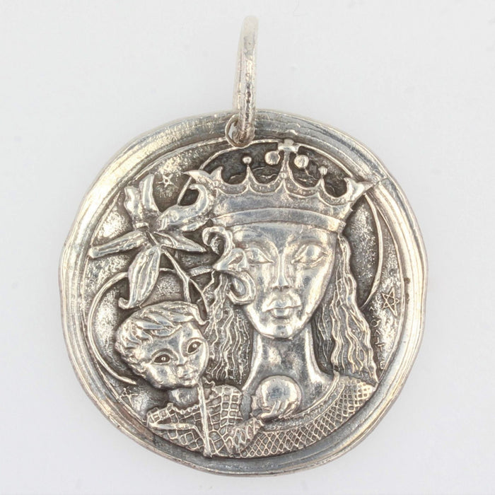 Pendentif Médaille en argent Monnaie de Paris La dame au Lys 58 Facettes 21-193A