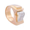 Bague 51 Bague Tank en or rose, platine, diamants. 58 Facettes 33288