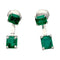 Boucles d'oreilles Boucles d'oreilles or blanc émeraudes. 58 Facettes 32093