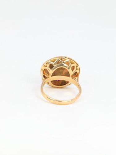 Bague Bague en Or jaune & rubis de synthèse 58 Facettes 742