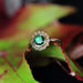 Ring 50 Old green garnet ring and fine pearls 58 Facettes 23-261A