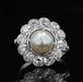 Ring 51 Old fine pearl and diamond daisy ring 58 Facettes 22-096