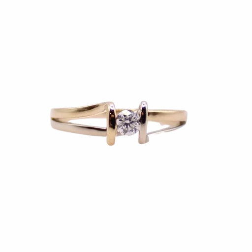 Two gold and diamond Solitaire ring 58 Facettes
