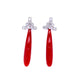 Earrings Art Deco Diamond and Coral dangling earrings 58 Facettes