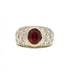 Ring 51 / Yellow / 750‰ Gold Diamond and Ruby Ring 58 Facettes 180273R