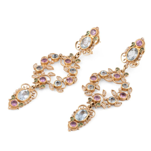 Boucles d'oreilles Boucles d'oreilles or jaune Fleurs du créateur Papi Percossi 58 Facettes